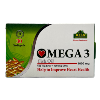 سافت ژل امگا ۳ آلفا ویتامینز ۱۰۰۰ میلی گرم omega 3 ALFA